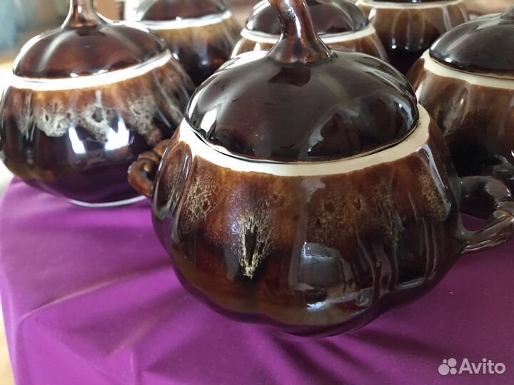 Горшки для запекания керамика, набор из 6 шт