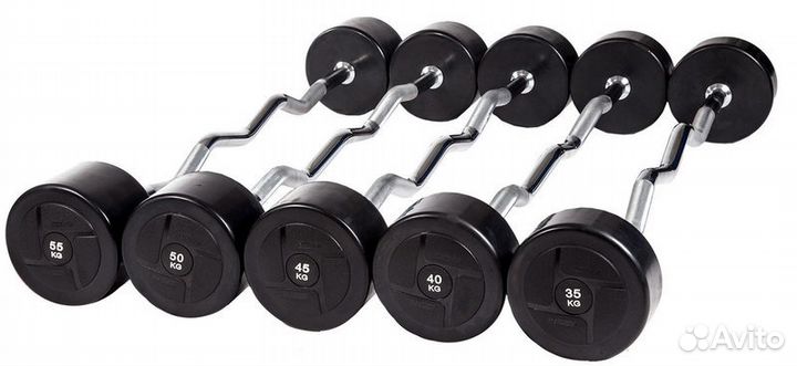 Набор штанг на w образном грифе 10-30 кг, шаг 5 кг