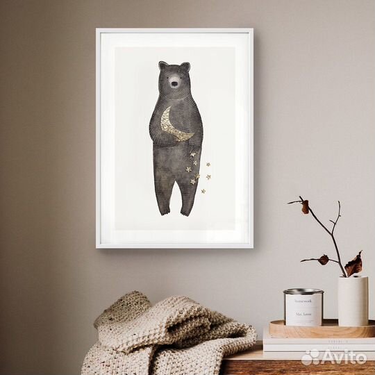 Постер детский с медведем