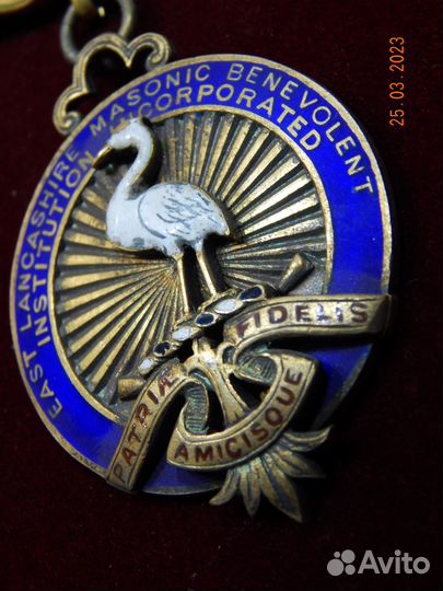 Серебрянная медаль масонов, Англия, 1915 год