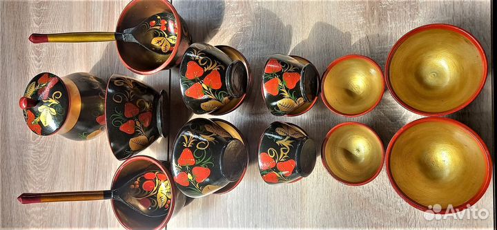 Посуда Хохлома (Дерево) набор 18 предметов
