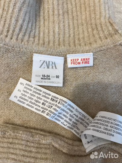 Свитер zara для девочки 92