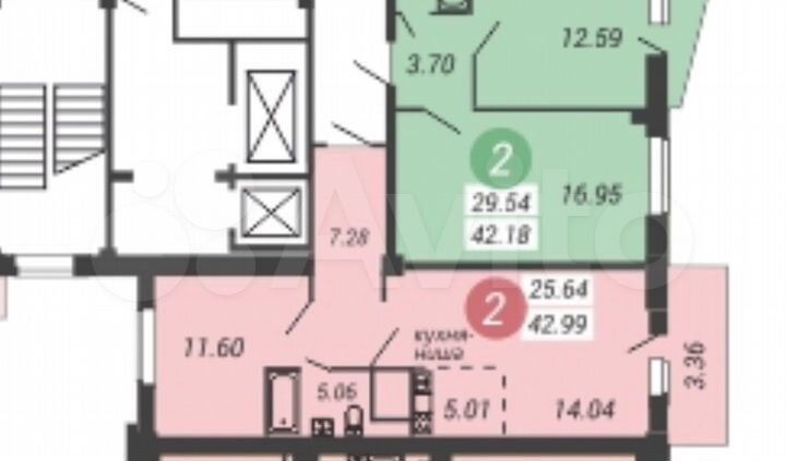 1-к. квартира, 43 м², 7/14 эт.
