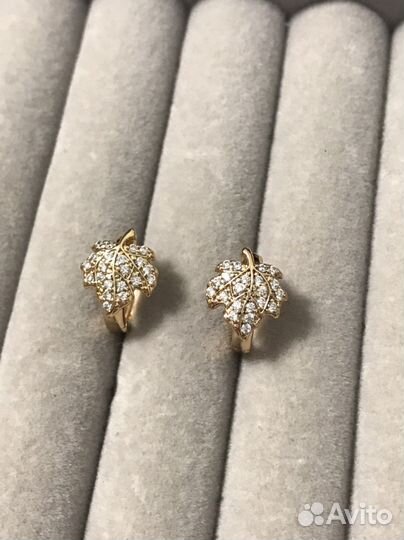 Серьги с покрытием позолота