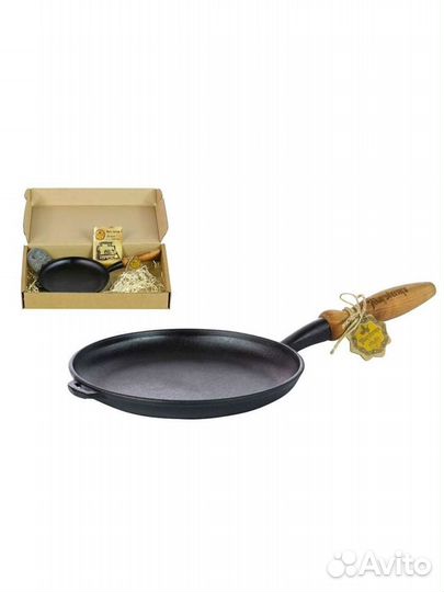 Сковорода чугунная 24 см. Жаровня. блинная. Ка