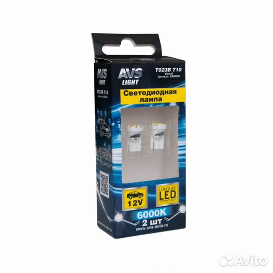 Светодиодные лампы T10 T023B /белый/ (W2,1x9,5d)