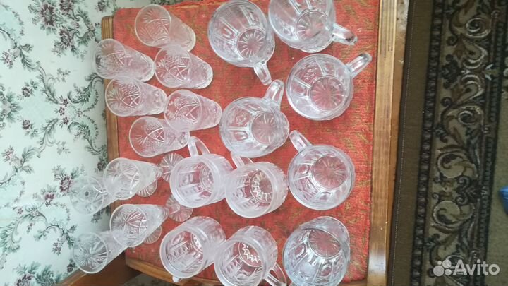 Кувшин, бокалы, рюмки хрусталь СССР