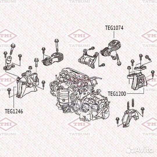 Опора двигателя honda CR-V 06- TEG1246 tatsumi