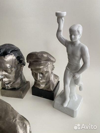 Бюсты. Попов, Ленин, Горький, Толстой и пр