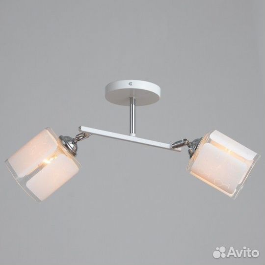 Люстра 'Айрис' 2хЕ27 40Вт бело-хромовый 45х26х27 с