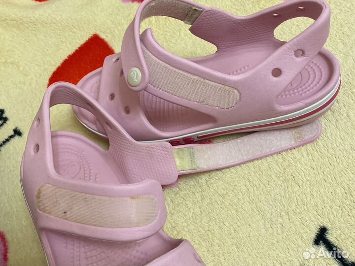 Резиновые шлепки crocs для девочки размер 34-35