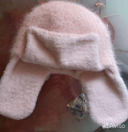 Шапка ушанка женская вязаная