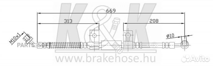 K&K FT0830 Шланг тормозной передн лев KIA: Sorento