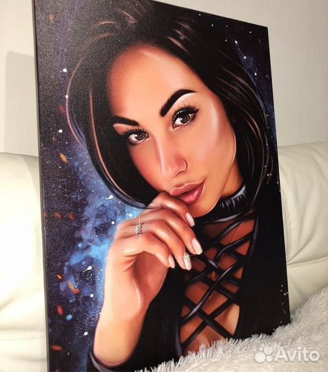 Печать на холсте, портрет по фото, подарок картина