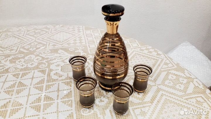 Штоф графин стопки Bohemia 1960 годы Чехословакия