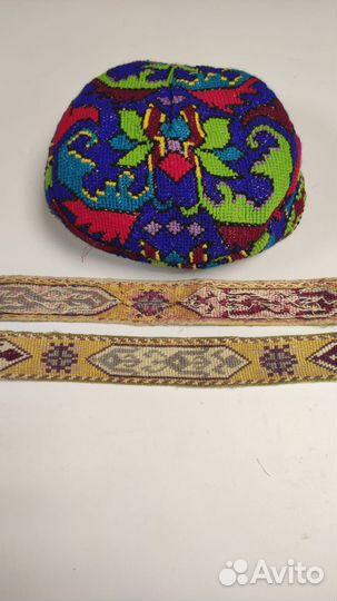 Пояс старинный вышитый крестом