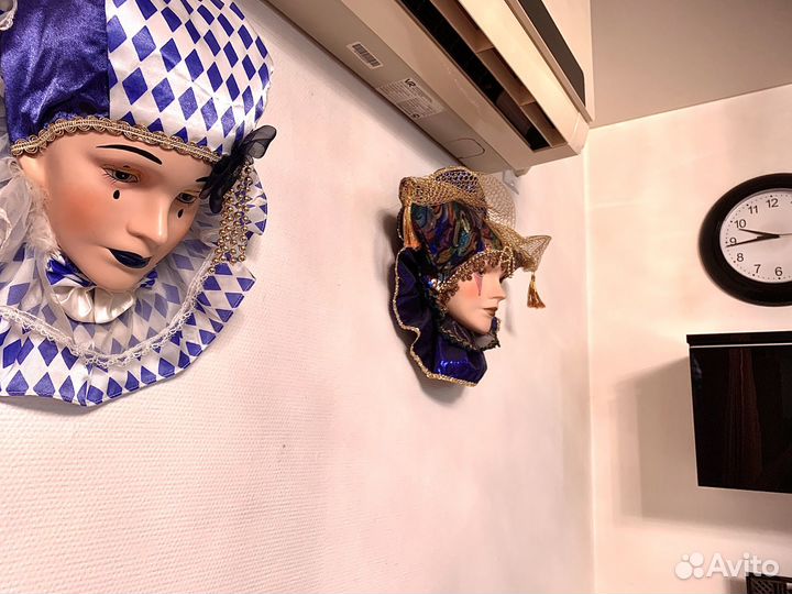 Панно Театральная маска фарфор винтаж