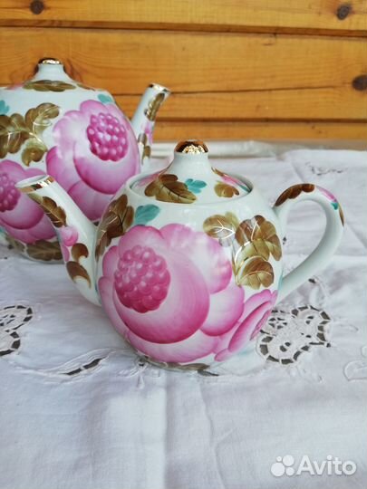 Два чайника Кузяевский фарфоровый завод СССР