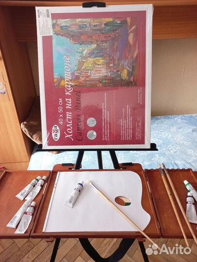 Этюдник палитра навесная + мольберт, комлект
