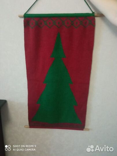 Рождественское вязаное панно Икеа