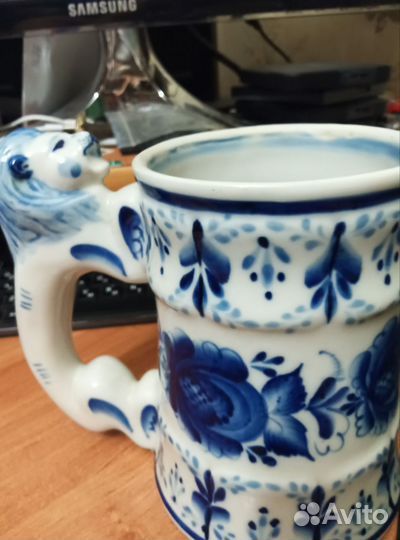 Кружка пивная гжель