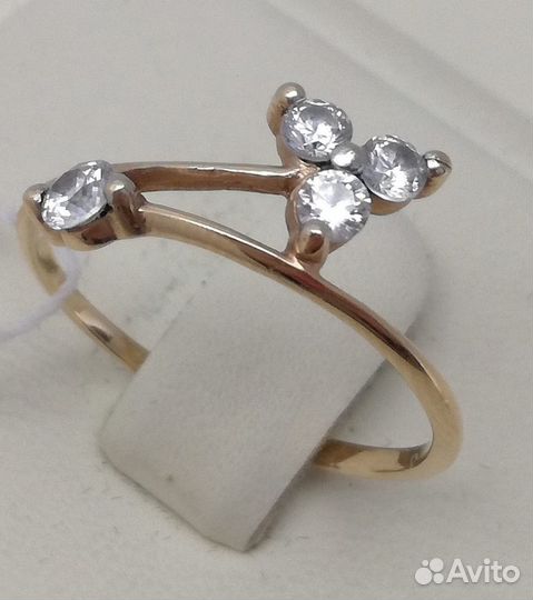 Кольцо / размер 16,5 / 1,23г / Золото585 / фианиты круглые