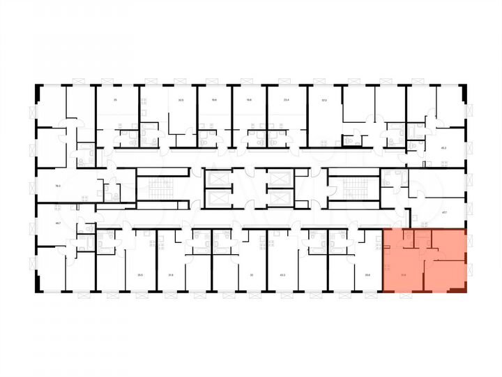 2-к. квартира, 47,7 м², 22/25 эт.