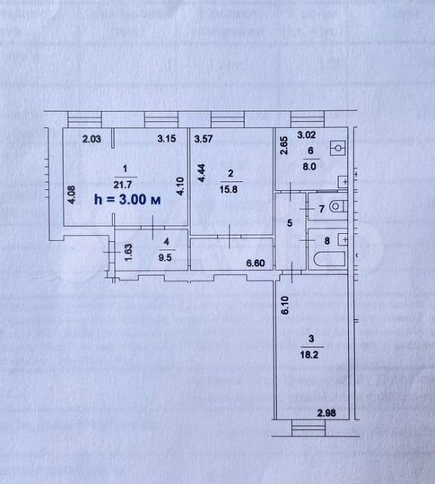 Комната 15,8 м² в 3-к., 2/9 эт.