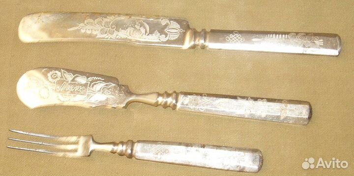 Ножи вилки ложки столовые посуда СССР
