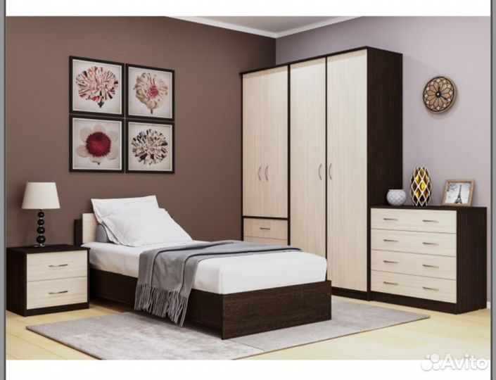 Кровать односпальная из серии Белла (каркас)