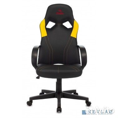 Кресло игровое Бюрократ zombie runner черный/желты