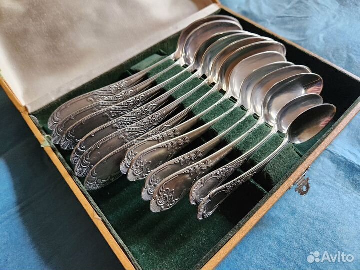 Столовый набор ложек из мельхиора 12 шт. (РСФСР)