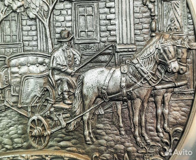 Настенная тарелка Свадебная. Олово. Германия