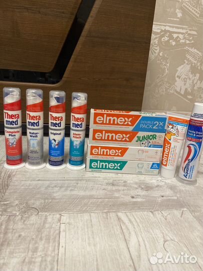 Зубные пасты Elmex,Theramed, Aqufresh