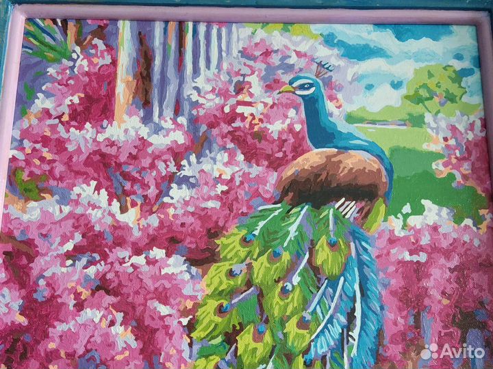 Картина Павлин и голуби