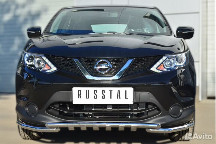 Nissan Qashqai 2014-2018 Защита бампера +клыки