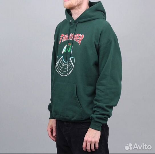 Thrasher dark green hoodie (rare)