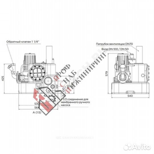 Установка канализационная sanicubic 1 GR SE71.1T S