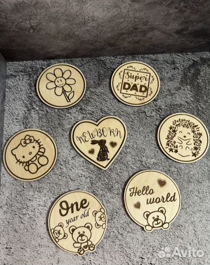 Детские медальоны из фанеры new born