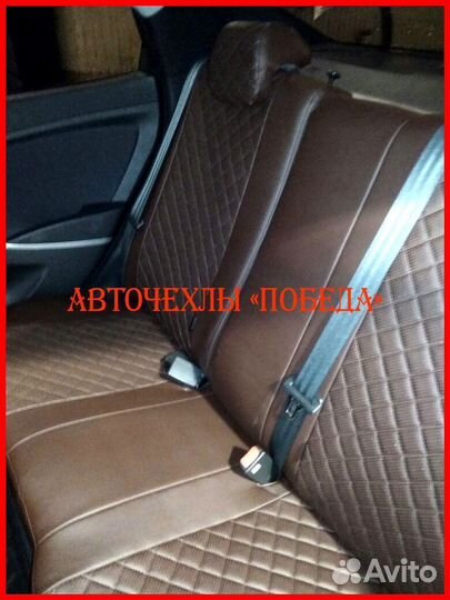 Чехлы Hyundai Solaris 1 Hb из экокожи шоколадные