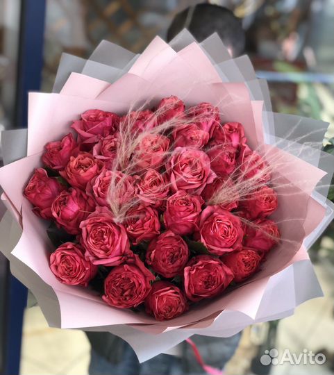 Монобукет из пионовидных роз