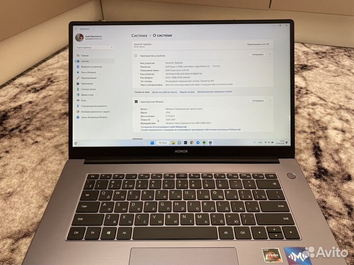 Ноутбук Honor Magicbook 15 Ryzen 5 3500u 8/512Gb