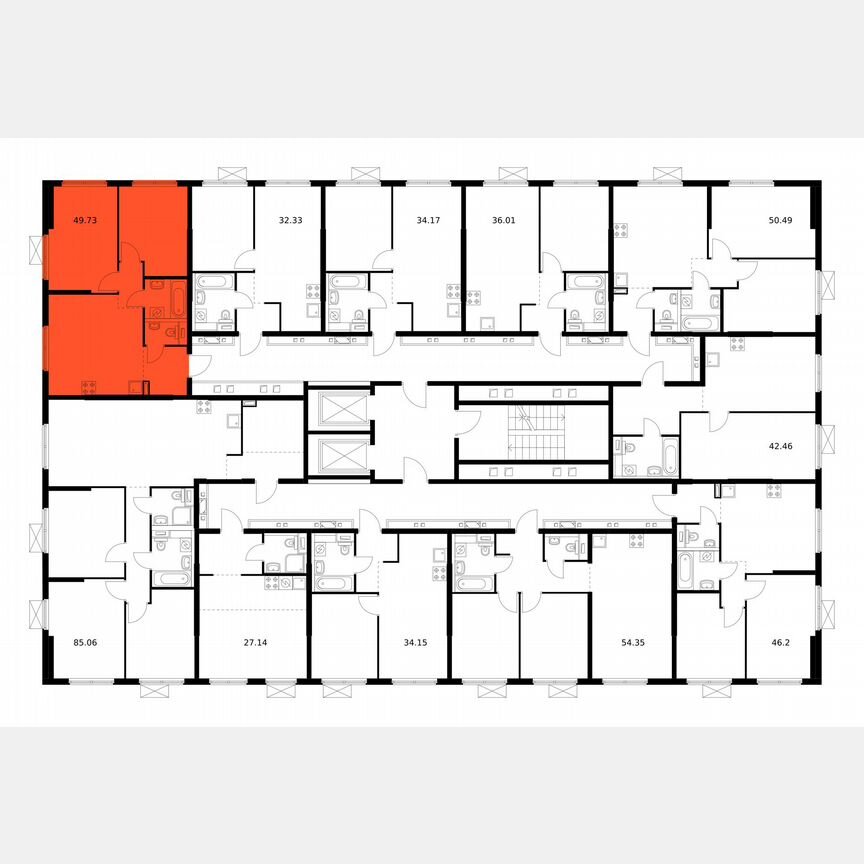 2-к. квартира, 49,7 м², 9/12 эт.