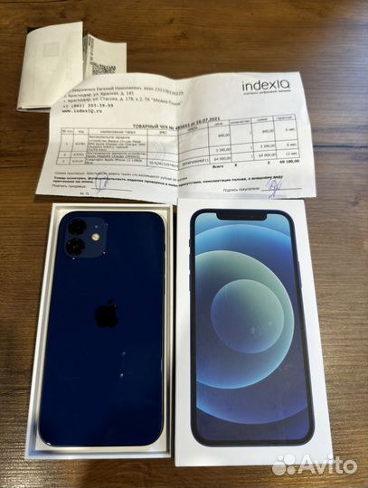 Телефон iPhone 12 128 гб синий Sim + eSim
