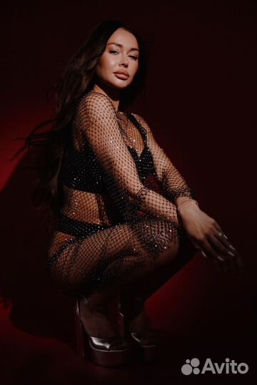 Платье сетка со стразами