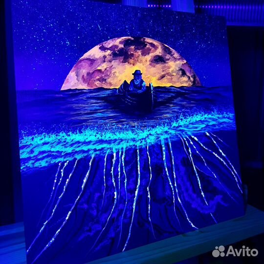 Светящаяся картина акрилом / сюрреализм