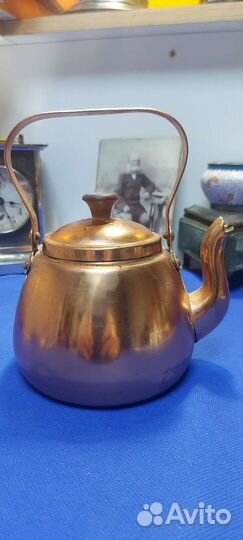 Антикварный Заварочный чайник Португалия метал