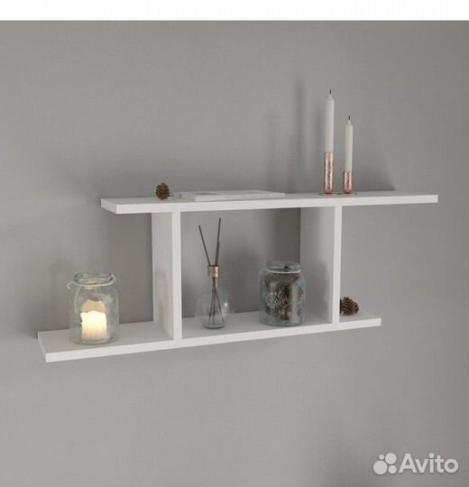 Полка навесная белая
