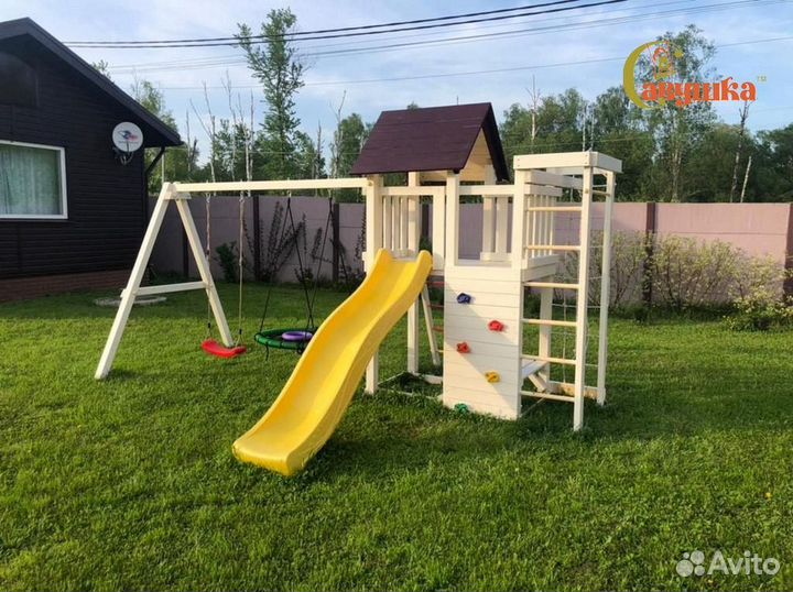 Детский комплекс песочница горка качели