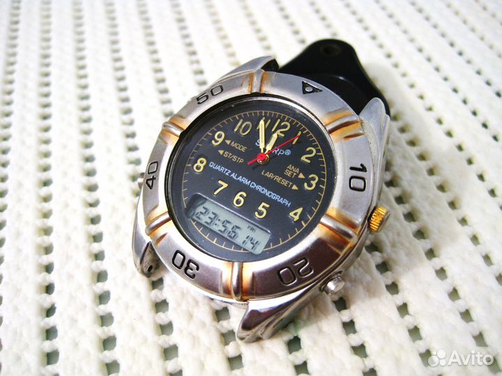 Часы Sharp chrono dual time japan винтаж